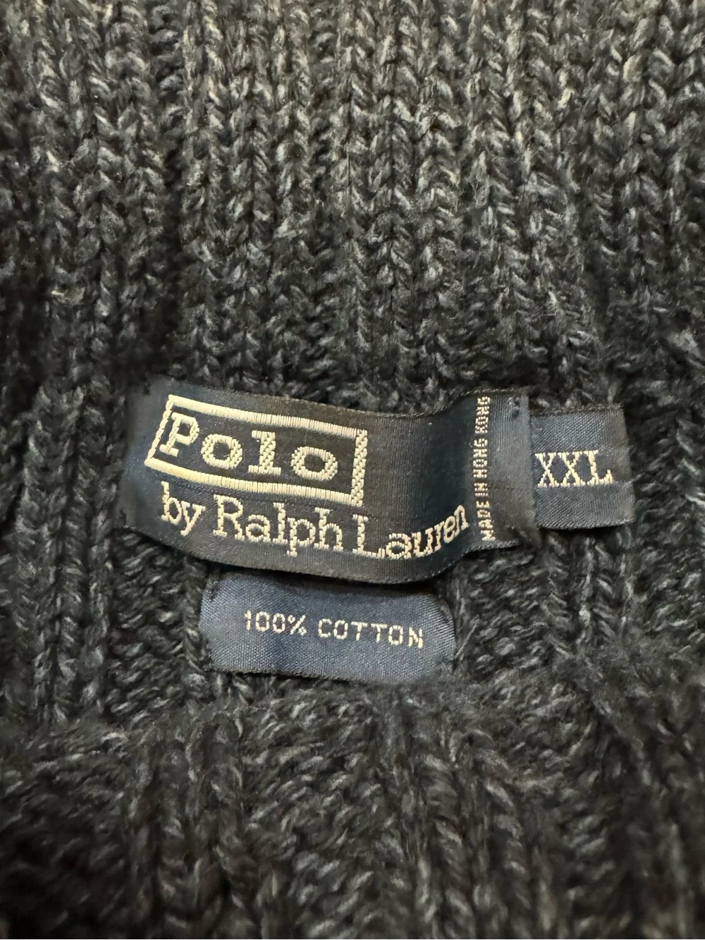 VTG 90s Polo Ralph Lauren Cable Knit Chunky Turtleneck sweater men’s XXL 2XL